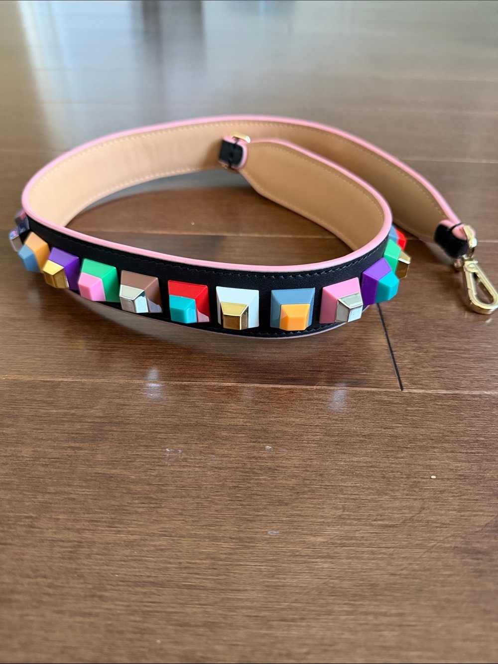 Multicolor Studded Leather Bag Strap - Women Accessories
